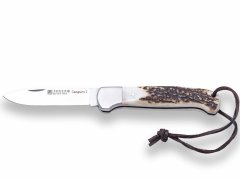 Joker NC129 Canguro vreckový lovecký nôž 8,5 cm, paroh, kožená šnúrka