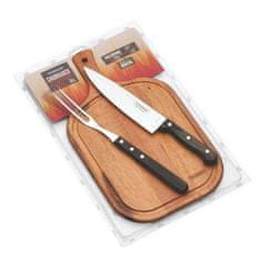 Tramontina 21198/914 Polywood BBQ set/3ks, nôž 20cm, vidlica 32cm, doska 40x23cm hnedá