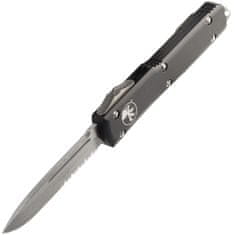 Microtech 121-11 Ultratech Partial Serrated automatický nôž 8,6 cm, Stonewash, čierna, hliník 