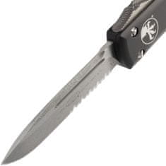 Microtech 121-11 Ultratech Partial Serrated automatický nôž 8,6 cm, Stonewash, čierna, hliník 