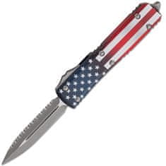 Microtech 122-12APFLAGS Ultratech Flag Full Serrated automatický nôž 8,8 cm, Apocalyptic, hliník