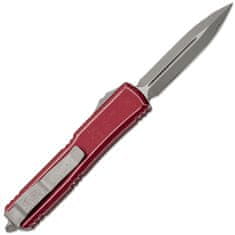 Microtech 122-12DMR Ultratech Merlot Full Serrated automatický nôž 8,8cm, Stonewash, červená, hliník