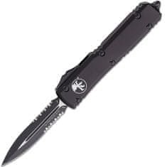 Microtech 122-2T Ultratech Black Partial Serrated automatický nôž 8,8 cm, celočierna, hliník