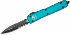 Microtech 122-2TQ Ultratech Turquoise Partial Serrated automatický nôž 8,8cm, čierna, tyrkys, hliník