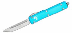 Microtech 123-11TQ Ultratech Stonewash Partial Serr. Turquoise automatický nôž 8,8cm, tyrkys, hliník