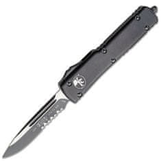 Microtech 148-2T UTX-70 Black Tactical Partial Serrated automatický nôž 6,1 cm, celočierna, hliník