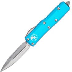 Microtech 232-12TQ UTX-85 Serrated Turquoise automatický nôž 7,6 cm, Stonewash, tyrkysová, hliník 