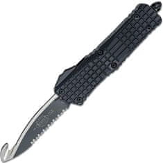 Microtech 601-3THS Combat Troodon HS Rescue Frag automatický nôž 9,5 cm, celočierna, hliník