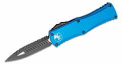 Microtech 702-3BL HERA Black Serrated Blue automatický nôž 7,9 cm, čierna, modrá, hliník