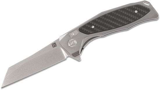 ARTISAN 1809P-GCF Megahawk Gray vreckový nôž 9,2 cm, Stonewash, šedá, hliník, uhlíkové vlákno