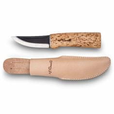 Roselli R100P Hunting Knife Carbon lovecký nôž 10 cm, drevo brezy, kožené puzdro, brúsny kameň, box