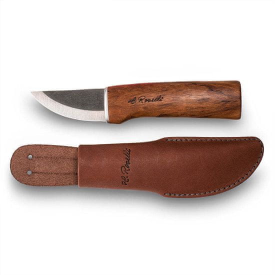Roselli RW220 Grandfather knife UHC lovecký nôž 7,5 cm, drevo brezy, kožené puzdro