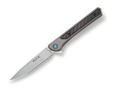 Buck BU-0264GYS Cavalier vreckový nôž 9,1 cm, Stonewash, hliník, uhlíkové vlákno