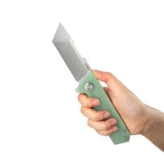 KUBEY KU104E Avenger vreckový outdoorový nôž 7,8 cm, nefritová Jade, G10