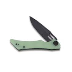 KUBEY KB245G Raven Jade vreckový nôž 9 cm, čierna Dark Stonewash, nefritová, G10