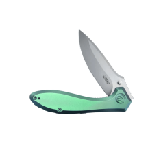 KUBEY KB314S Ruckus Green vreckový nôž 8,4 cm, zelená, titán 