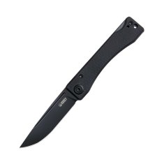 KUBEY KU2102D Akino vreckový nôž 7,7 cm, Blackwash, čierna, G10