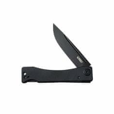 KUBEY KU2102D Akino vreckový nôž 7,7 cm, Blackwash, čierna, G10
