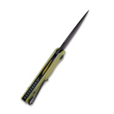 KUBEY KU233D Wolverine vreckový nôž 7,4 cm, čierna, transparentná žltá, G10, spona