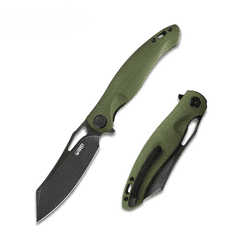 KUBEY KB239B Drake vreckový nôž 9,5 cm, Blackwash, zelená, G10