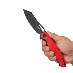KUBEY KU239H Drake vreckový nôž 9,5 cm, Blackwash, červená, G10