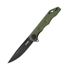 KUBEY KU312D Mizo vreckový nôž 8 cm, Blackwash, zelená, G10