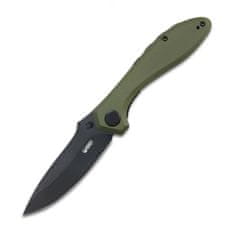 KUBEY KU314G Ruckus Green Black vreckový nôž 8,4 cm, čierna, zelená, G10, spona