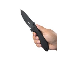 KUBEY KU314O Ruckus Dark vreckový nôž 8,4 cm, celočierna, G10