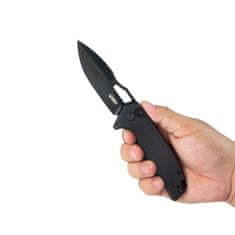 KUBEY KU316A RDF vreckový nôž 7,9 cm, celočierna, G10