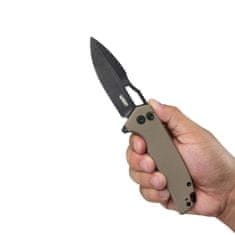 KUBEY KU316F RDF vreckový nôž 7,9 cm, Blackwash, hnedá Tan, G10