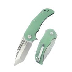 KUBEY KU318D Bravo One Tanto vreckový outdoorový nôž 8,6 cm, nefritová Jade, G10