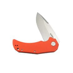 KUBEY KU319B Bravo One Drop Point vreckový outdoorový nôž 8,6 cm, oranžová, G10