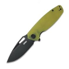 KUBEY KU322G Tityus Translucent Yellow vreckový nôž 8,6 cm, Dark Stonewash, žltá, G10, spona