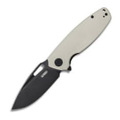 KUBEY KU322H Tityus Ivory vreckový nôž 8,6 cm, Dark Stonewash, krémová, G10, spona