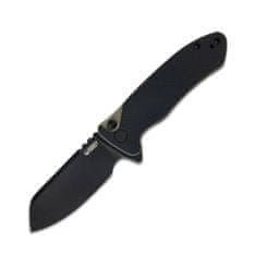KUBEY KU336F Creyon Small Black Tan vreckový nôž 7,3 cm, Blackwash, čierno-hnedá, G10, spona