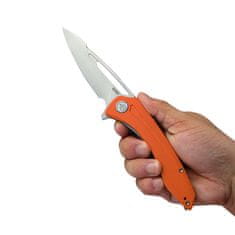 KUBEY KU345B Merced vreckový nôž 8,8 cm, Bead Blast, oranžová, G10 