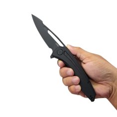 KUBEY KU345F Merced vreckový nôž 8,8 cm, Blackwash, čierna, G10 