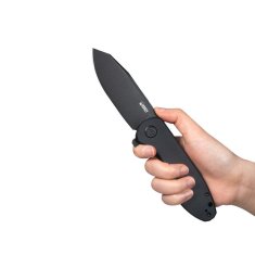 KUBEY KU358F Master Chief vreckový nôž 8,7 cm, celočierna, G10, spona
