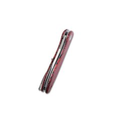 KUBEY KU358J Master Chief vreckový nôž 8,7 cm, čierno-červená, G10, damašek, spona