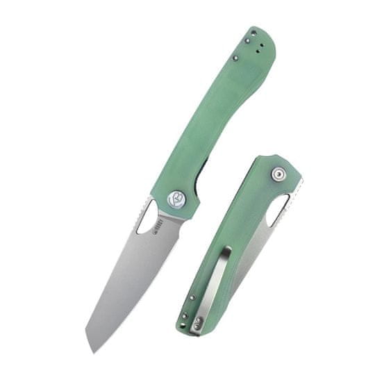 KUBEY KU365C Elang vreckový nôž 10 cm, nefritová Jade, G10, spona