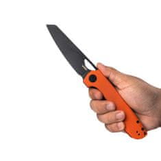 KUBEY KU365B Elang vreckový nôž 10 cm, Blackwash, oranžová, G10, spona
