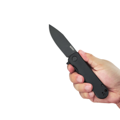 KUBEY KU371B Neo vreckový nôž 7,6 cm, celočierna, G10, spona