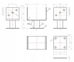 DOMAX Základňa stĺpa priskrutkovaná k betónu 141x141x163mm