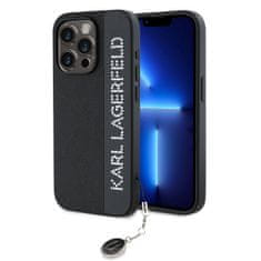 Karl Lagerfeld Zadný kryt PU Saffiano s kamienkami pre iPhone 15 Pro Black