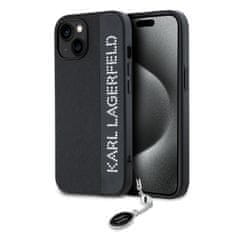Karl Lagerfeld Zadný kryt PU Saffiano s kamienkami pre iPhone 14 Black