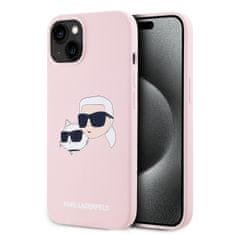 Karl Lagerfeld  Liquid Silicone Double Heads Magsafe zadný kryt pre iPhone 14 ružový