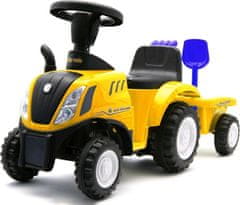 Baby Mix Dětské odrážedlo traktor s vlečkou a nářadím Baby Mix New Holland žlutý