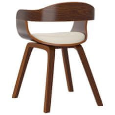 Vidaxl Jedálenské stoličky 2 ks, krémové, ohýbané drevo a umelá koža