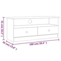 Vidaxl TV skrinka so zásuvkami ALTA 100x35x41 cm borovicový masív