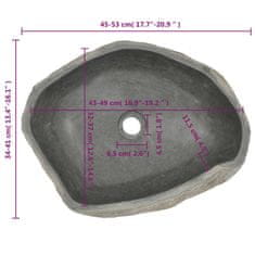 Vidaxl Umývadlo riečny kameň oválne (45-53)x(34-41) cm